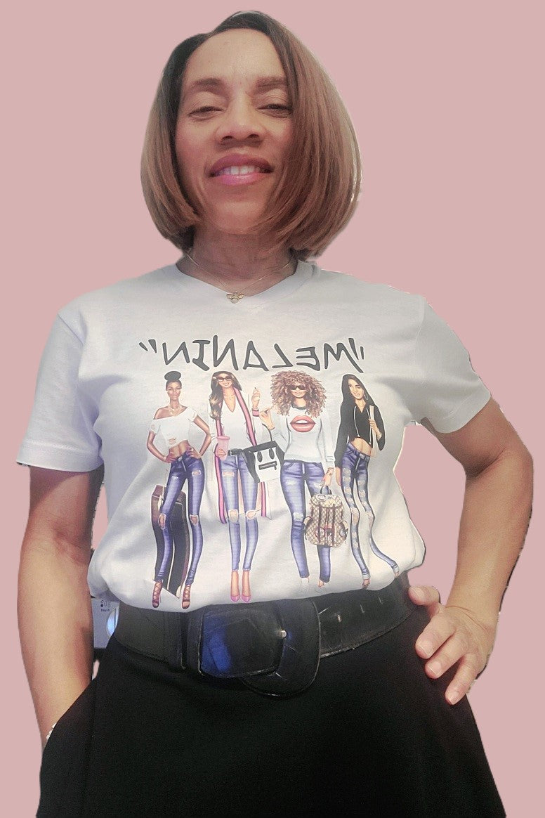 The "MELANIN Girls" Graphic V-Neck Tee
