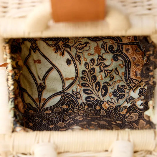 Rattan Ivory Petite Handbag