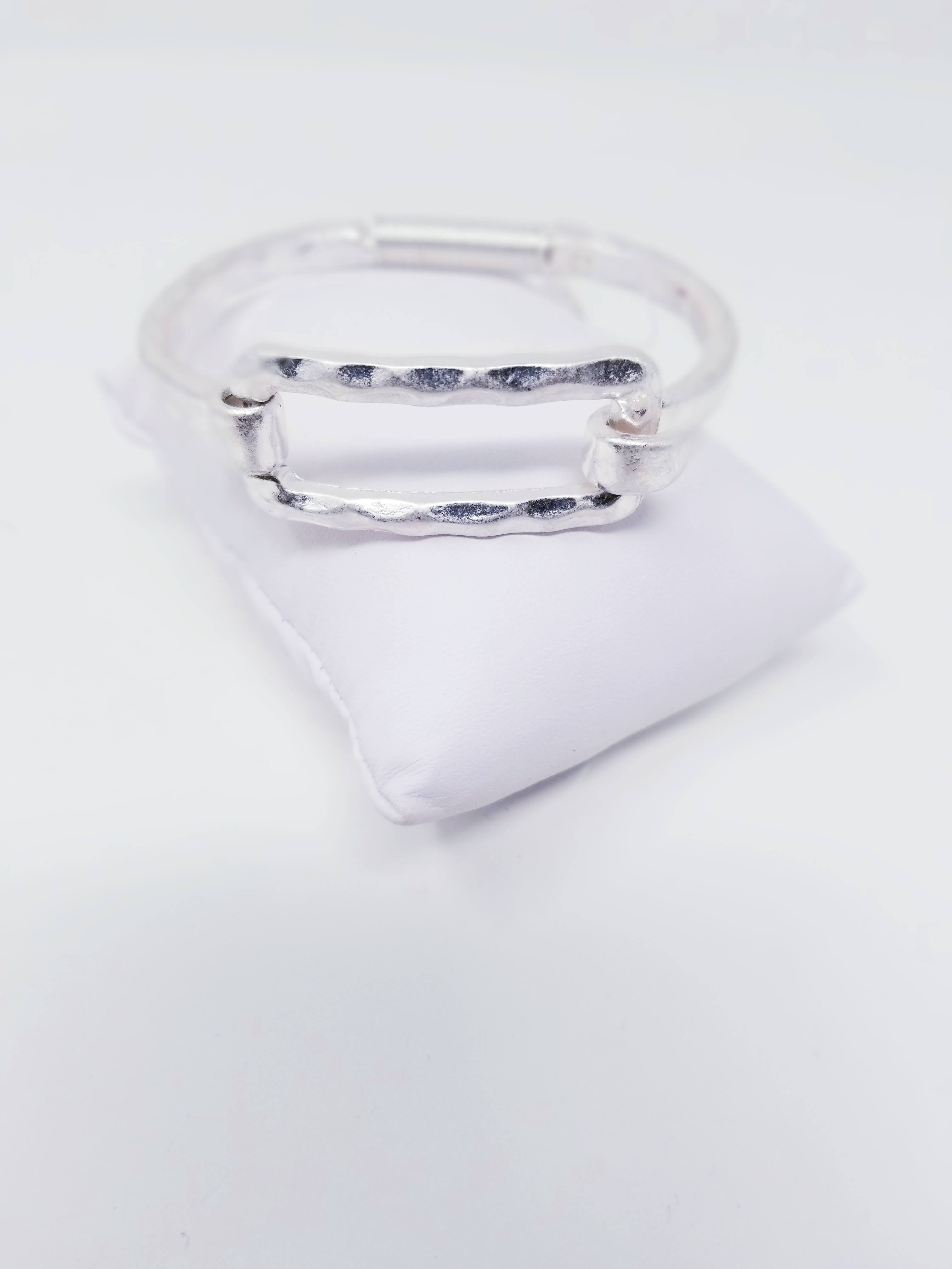 Silver Hinged Square Bracelet