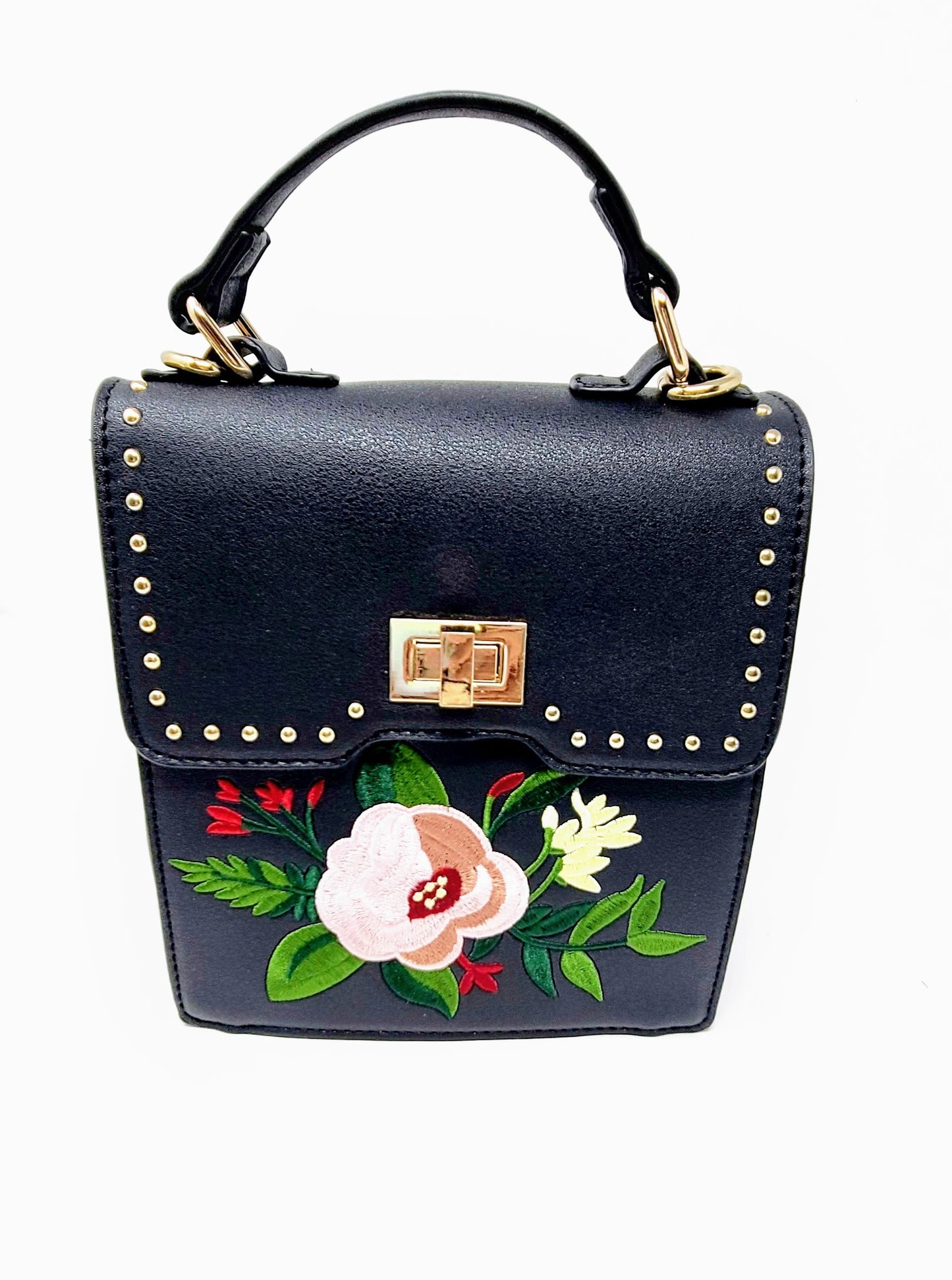 Floral Stitched Crossbody Bag