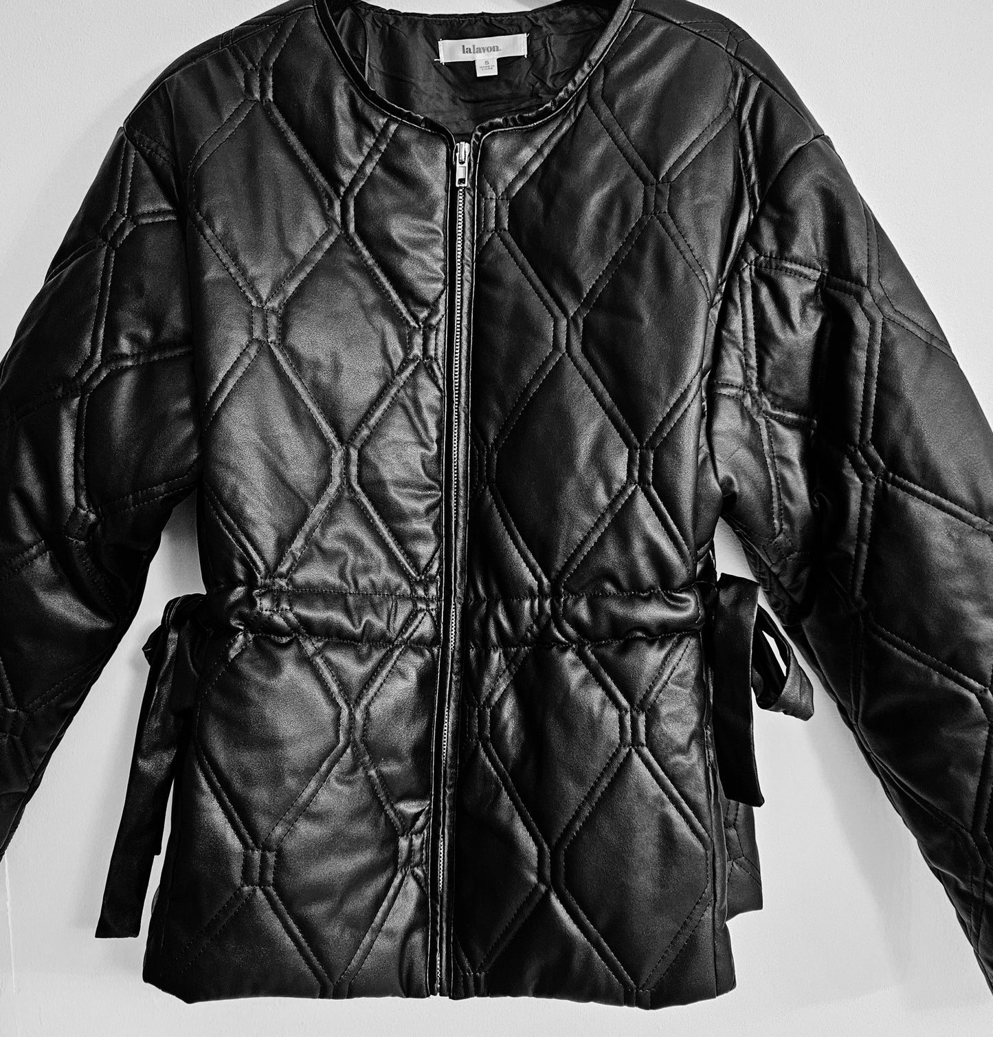 Faux Leather Quilted Jacket