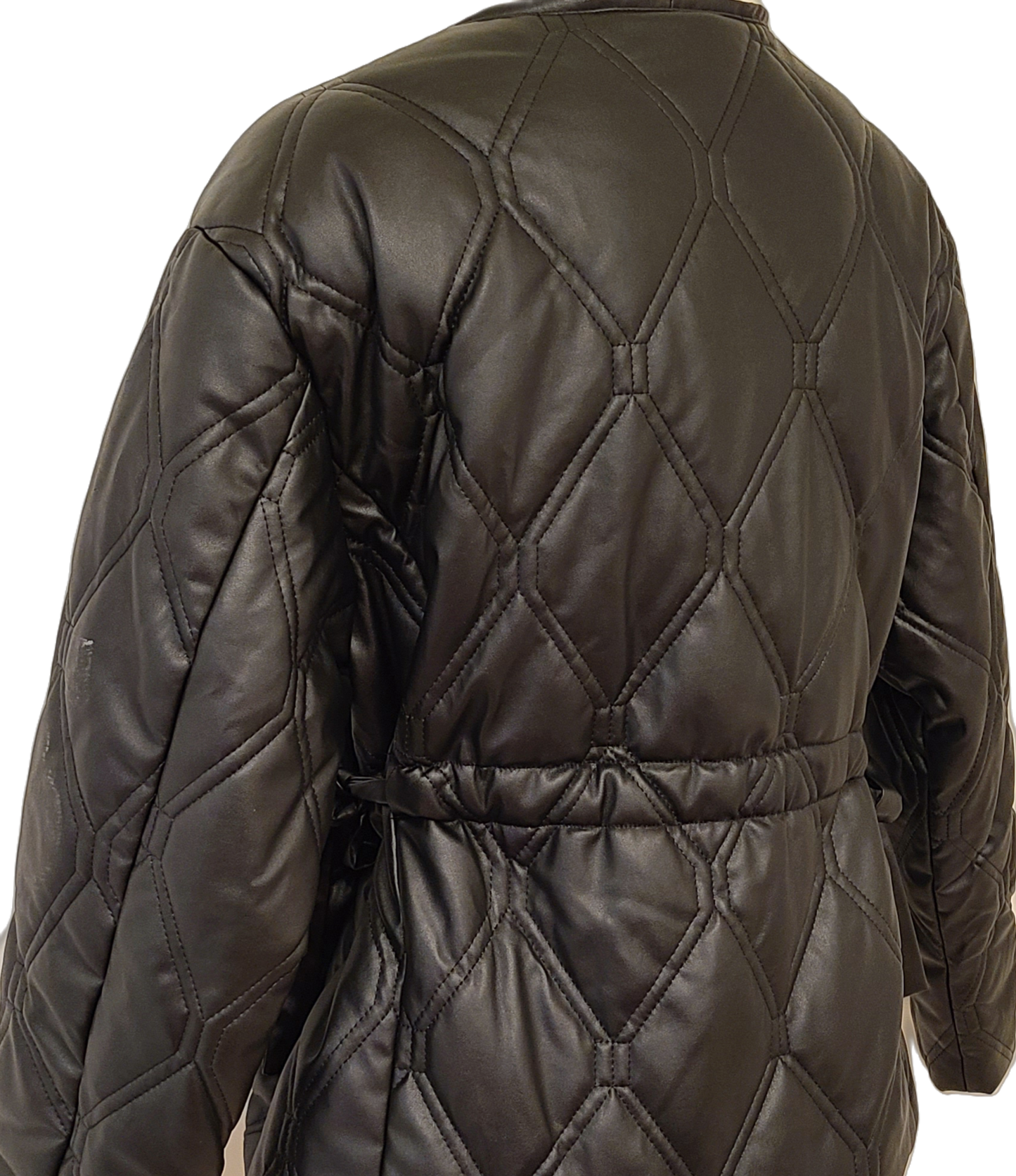 Faux Leather Quilted Jacket