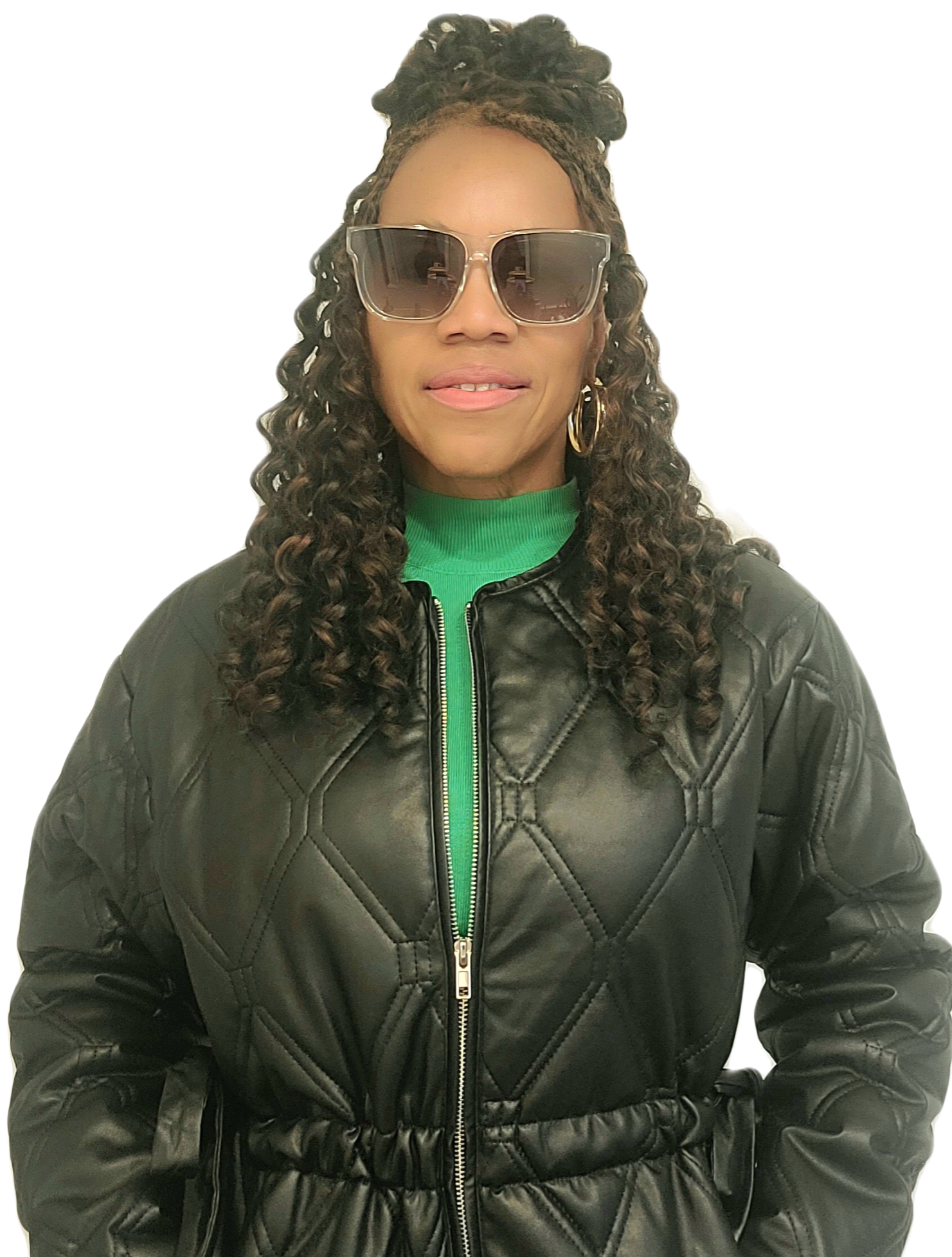 Faux Leather Quilted Jacket