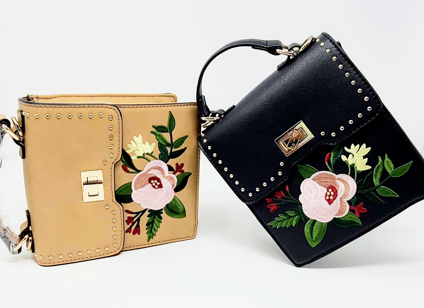 Floral Stitched Crossbody Bag