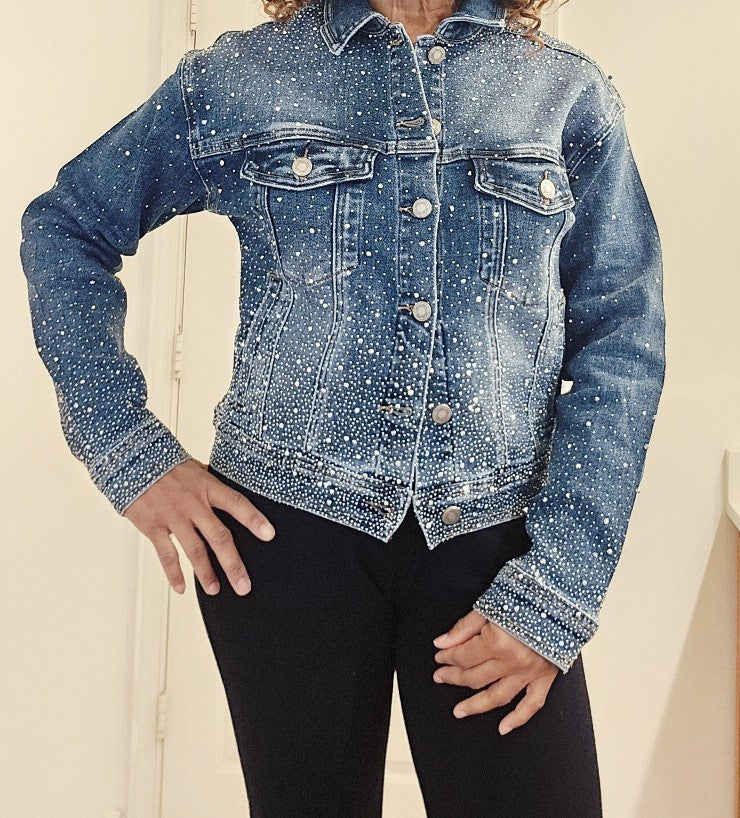 Embellished Blue Denim Jacket