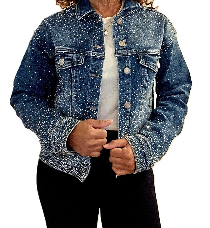 Embellished Blue Denim Jacket