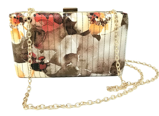 Stylish Top Stitched Floral Clutch