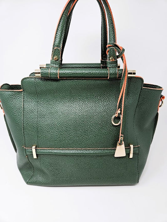 Vegan Leather Top Zip Satchel