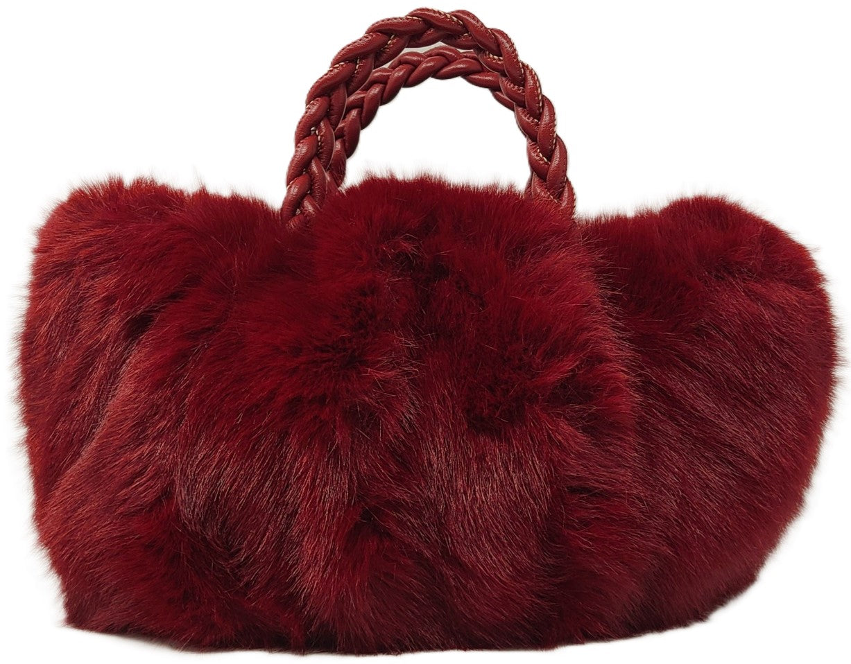 Alex Max Faux Fur Top Handle Bag