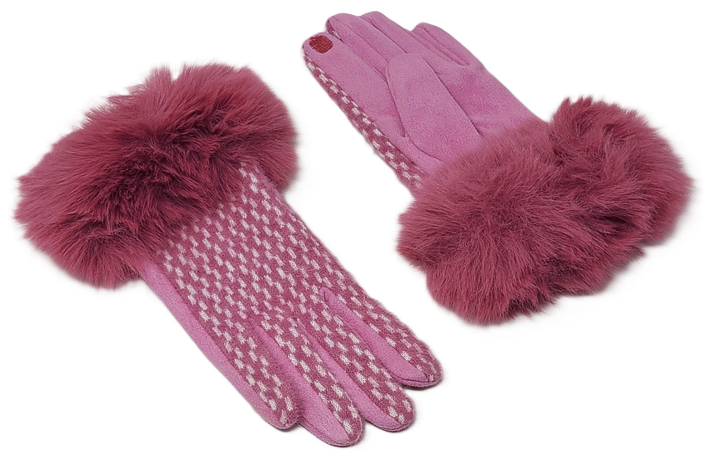 Alex Max Fur Trimmed Knit Gloves