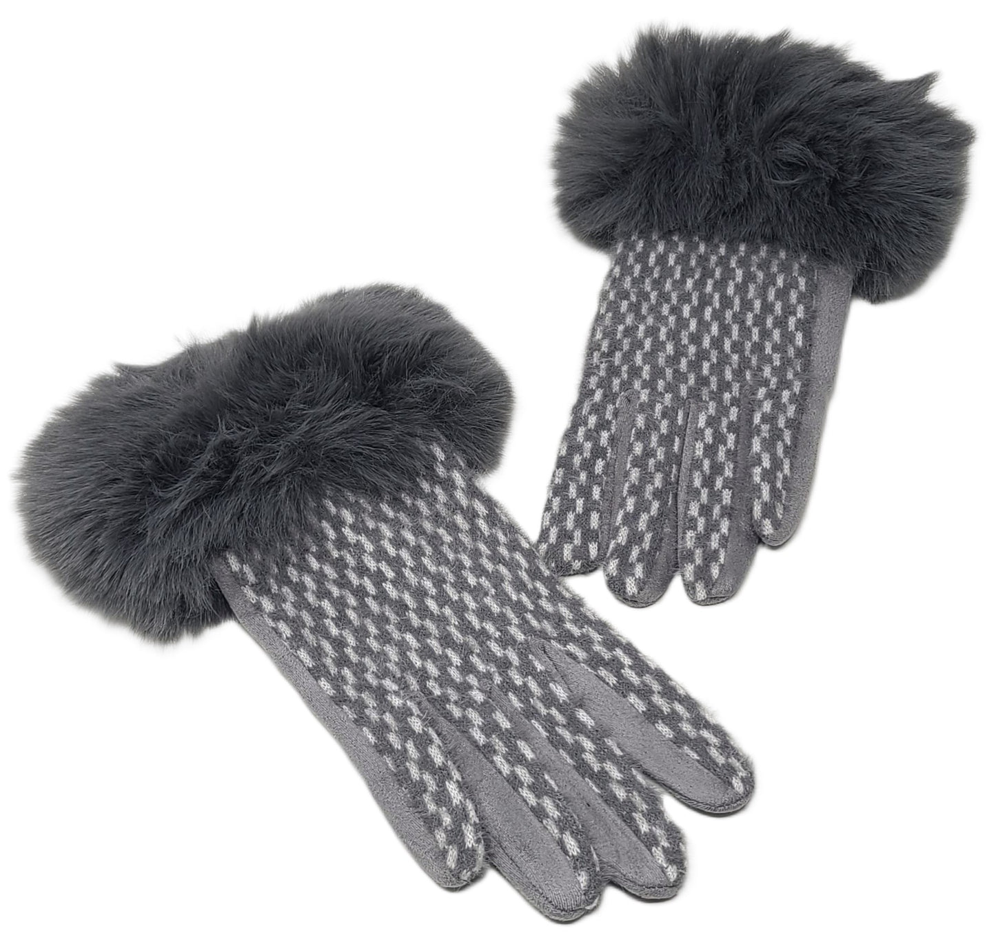 Alex Max Fur Trimmed Knit Gloves