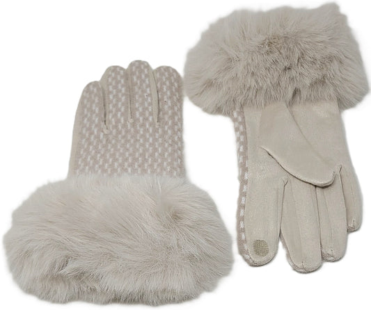 Alex Max Fur Trimmed Knit Gloves