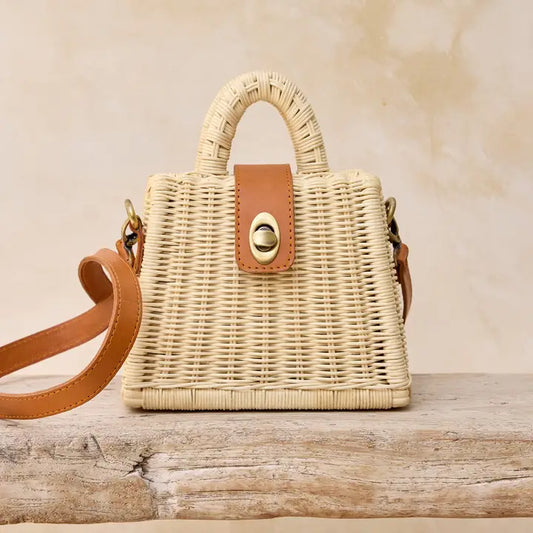 Rattan Ivory Petite Handbag