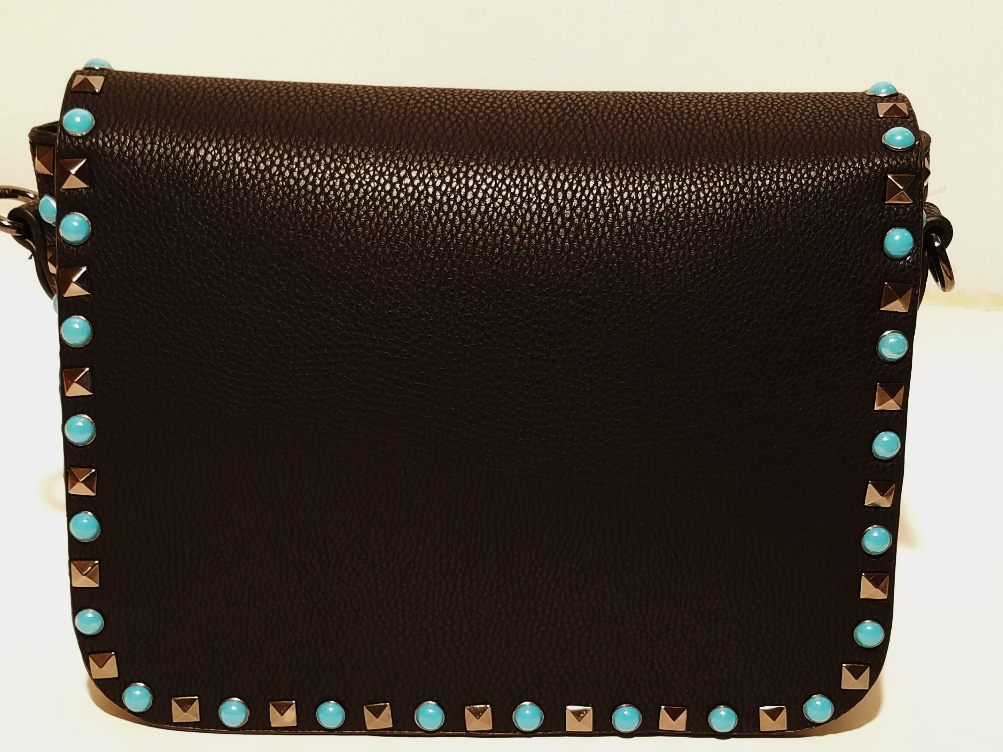 NORDSTROM Blue Studded Leather Small Crossbody Purse Bag-NEAR MINT | eBay